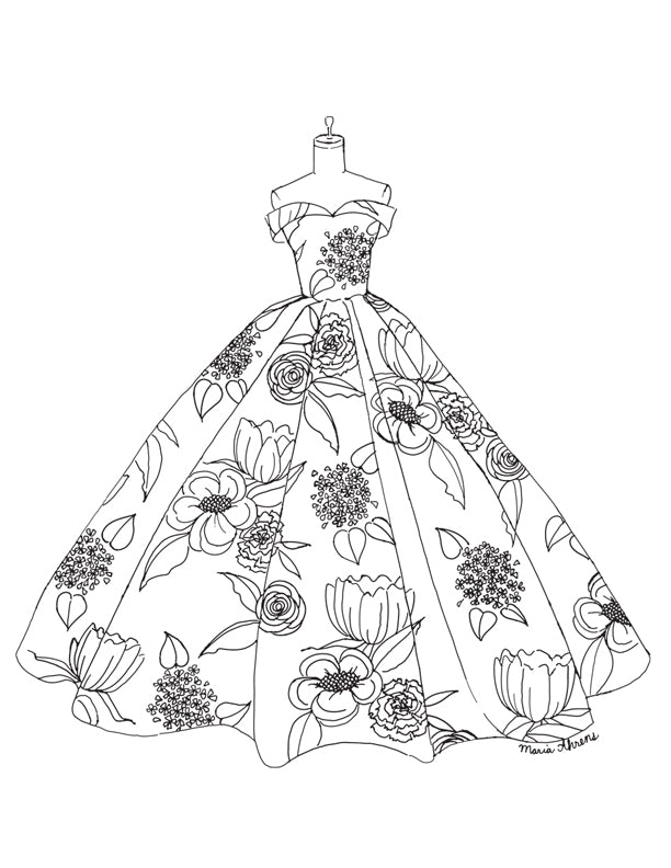 dresses coloring pages